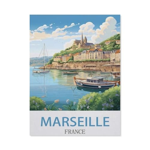 Puzzles 1000 Stück Holz Montage Bild，Marseille, Frankreich，Erwachsene Spiele Lernspielzeug（75x50cm）-EC85 von YYHMKBYY
