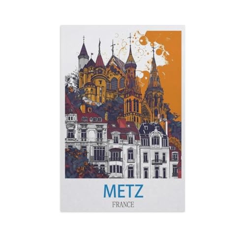Puzzles 1000 Stück Holz Montage Bild，Metz, Frankreich，Erwachsene Spiele Lernspielzeug（75x50cm）-GD3 von YYHMKBYY