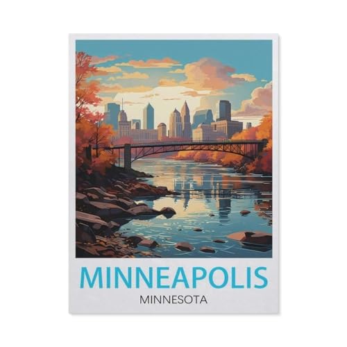 Puzzles 1000 Stück Holz Montage Bild，Minneapolis Minnesota，Erwachsene Spiele Lernspielzeug（75x50cm）-EW3 von YYHMKBYY