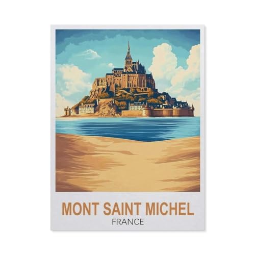 Puzzles 1000 Stück Holz Montage Bild，Mont Saint-Michel Frankreich，Erwachsene Spiele Lernspielzeug（75x50cm）-FC63 von YYHMKBYY
