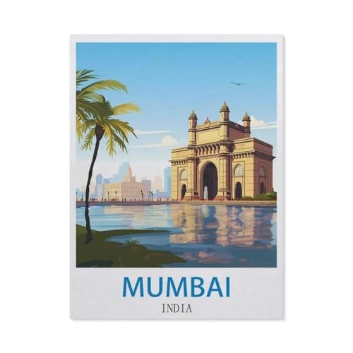 Puzzles 1000 Stück Holz Montage Bild，Mumbai, Indien，Filmplakat Für Erwachsene Spiele Lernspielzeug（75x50cm）-CK23 von YYHMKBYY