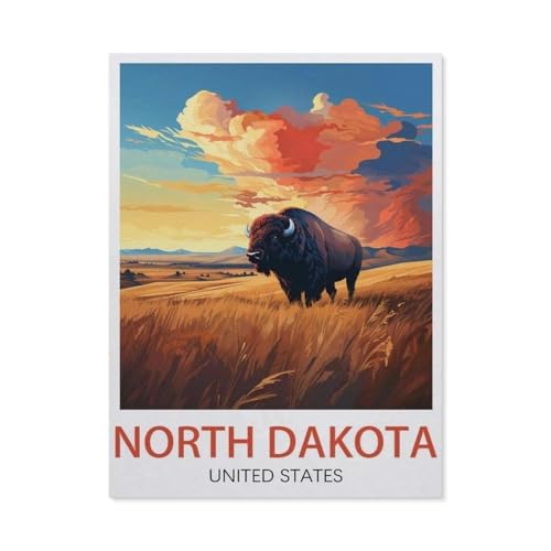 Puzzles 1000 Stück Holz Montage Bild，North Dakota，Filmplakat Für Erwachsene Spiele Lernspielzeug（75x50cm）-EW5 von YYHMKBYY