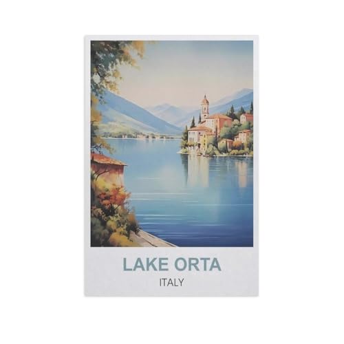 Puzzles 1000 Stück Holz Montage Bild，Orta-See, Italien，Erwachsene Spiele Lernspielzeug（75x50cm）-FX16 von YYHMKBYY