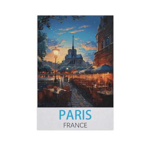 Puzzles 1000 Stück Holz Montage Bild，Paris Frankreich，Filmplakat Für Erwachsene Spiele Lernspielzeug（75x50cm）-FS4 von YYHMKBYY