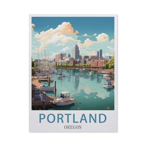 Puzzles 1000 Stück Holz Montage Bild，Portland Oregon，Erwachsene Spiele Lernspielzeug（75x50cm）-EV36 von YYHMKBYY