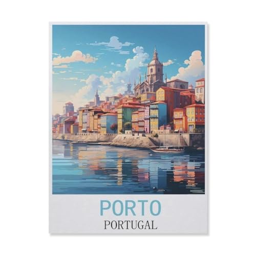Puzzles 1000 Stück Holz Montage Bild，Porto, Portugal，Erwachsene Spiele Lernspielzeug（75x50cm）-FM15 von YYHMKBYY