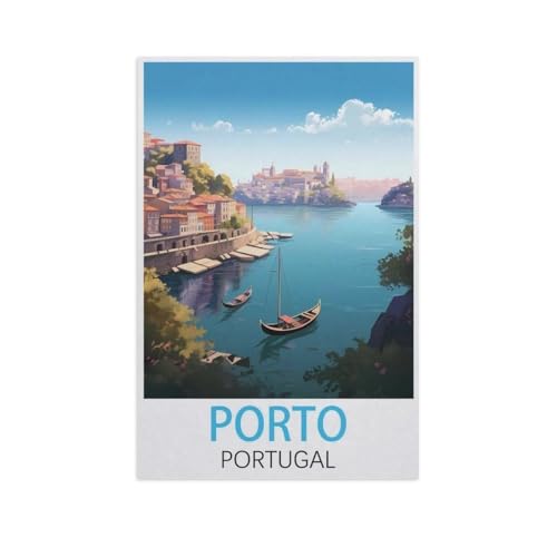 Puzzles 1000 Stück Holz Montage Bild，Porto Portugal，Erwachsene Spiele Lernspielzeug（75x50cm）-FW43 von YYHMKBYY