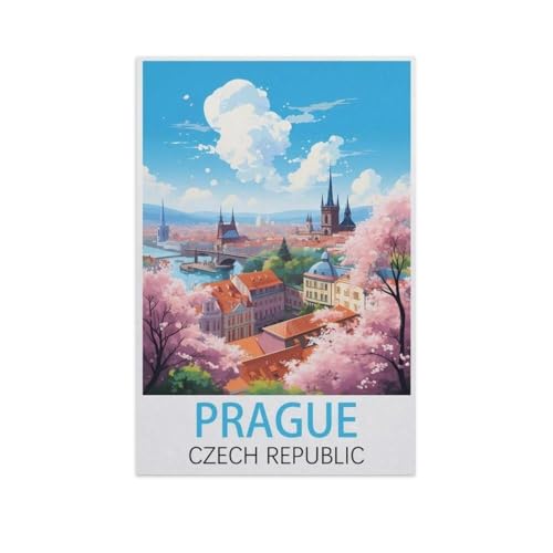 Puzzles 1000 Stück Holz Montage Bild，Prag Prag，Filmplakat Für Erwachsene Spiele Lernspielzeug（75x50cm）-FT50 von YYHMKBYY