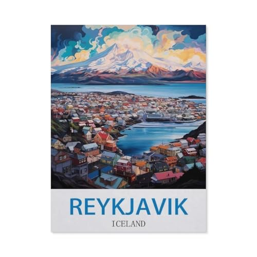 Puzzles 1000 Stück Holz Montage Bild，Reykjavik, Island，Filmplakat Für Erwachsene Spiele Lernspielzeug（75x50cm）-CN15 von YYHMKBYY