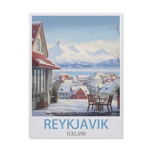 Puzzles 1000 Stück Holz Montage Bild，Reykjavik Island，Erwachsene Spiele Lernspielzeug（75x50cm）-ET90 von YYHMKBYY