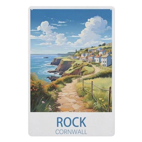 Puzzles 1000 Stück Holz Montage Bild，Rock Cornwall，Filmplakat Für Erwachsene Spiele Lernspielzeug（75x50cm）-AE98 von YYHMKBYY
