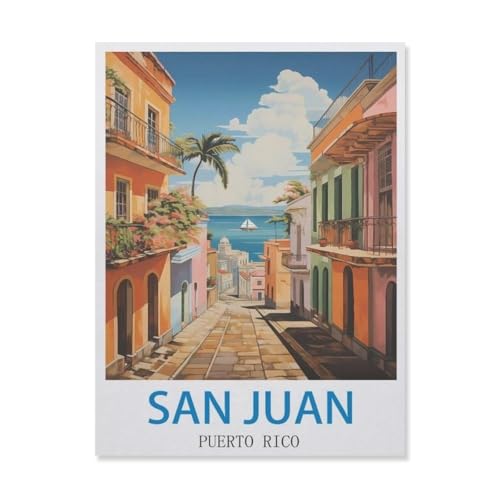 Puzzles 1000 Stück Holz Montage Bild，San Juan, Puerto Rico，Erwachsene Spiele Lernspielzeug（75x50cm）-EJ55 von YYHMKBYY
