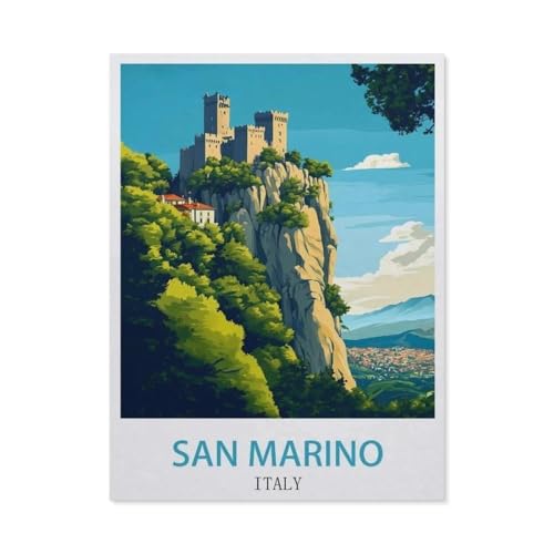 Puzzles 1000 Stück Holz Montage Bild，San Marino Italien，Filmplakat Für Erwachsene Spiele Lernspielzeug（75x50cm）-FA43 von YYHMKBYY
