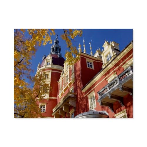 Puzzles 1000 Stück Holz Montage Bild，Schloss Bad Muskau，Filmplakat Für Erwachsene Spiele Lernspielzeug（75x50cm）-AR34 von YYHMKBYY