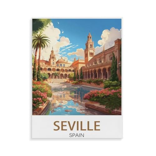 Puzzles 1000 Stück Holz Montage Bild，Sevilla Spanien, Landschaft，Erwachsene Spiele Lernspielzeug（75x50cm）-N27 von YYHMKBYY