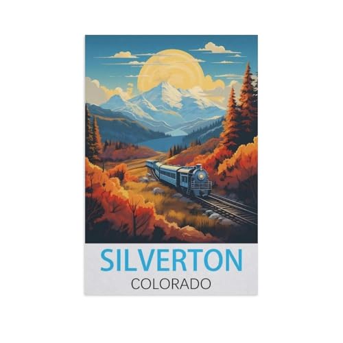 Puzzles 1000 Stück Holz Montage Bild，Silverton Colorado，Filmplakat Für Erwachsene Spiele Lernspielzeug（75x50cm）-FW45 von YYHMKBYY