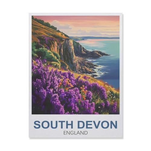 Puzzles 1000 Stück Holz Montage Bild，South Devon England，Erwachsene Spiele Lernspielzeug（75x50cm）-FD36 von YYHMKBYY