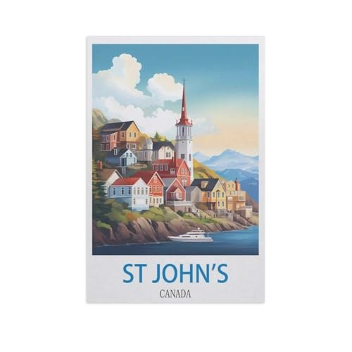 Puzzles 1000 Stück Holz Montage Bild，St. John's, Kanada，Erwachsene Spiele Lernspielzeug（75x50cm）-GE49 von YYHMKBYY