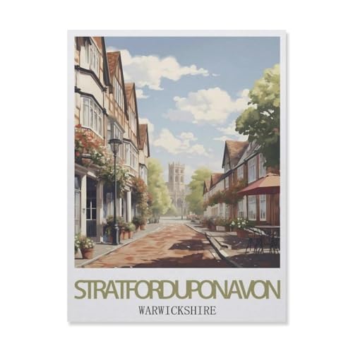 Puzzles 1000 Stück Holz Montage Bild，Stratford-Upon-Avon Warwickshire，Filmplakat Für Erwachsene Spiele Lernspielzeug（75x50cm）-FJ25 von YYHMKBYY