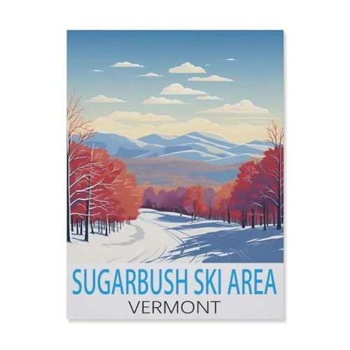 Puzzles 1000 Stück Holz Montage Bild，Sugarbush Ski Area, Vermont，Erwachsene Spiele Lernspielzeug（75x50cm）-FL42 von YYHMKBYY