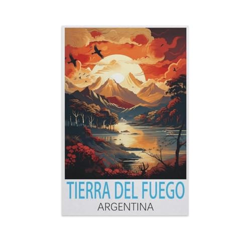 Puzzles 1000 Stück Holz Montage Bild，Tierra del Fuego Argentinien，Erwachsene Spiele Lernspielzeug（75x50cm）-FT48 von YYHMKBYY