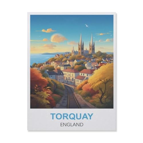 Puzzles 1000 Stück Holz Montage Bild，Torquay England，Erwachsene Spiele Lernspielzeug（75x50cm）-EQ98 von YYHMKBYY