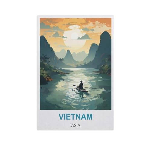 Puzzles 1000 Stück Holz Montage Bild，Vietnam, Asien，Filmplakat Für Erwachsene Spiele Lernspielzeug（75x50cm）-GI89 von YYHMKBYY