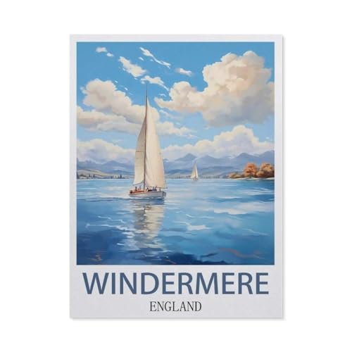 Puzzles 1000 Stück Holz Montage Bild，Windermere England，Erwachsene Spiele Lernspielzeug（75x50cm）-AD50 von YYHMKBYY