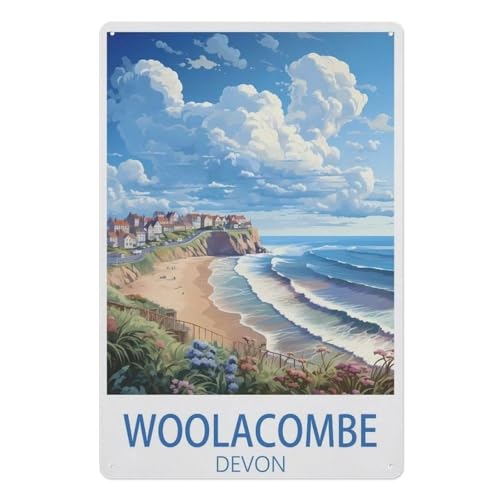 Puzzles 1000 Stück Holz Montage Bild，Woolacombe Devon，Erwachsene Spiele Lernspielzeug（75x50cm）-AE23 von YYHMKBYY