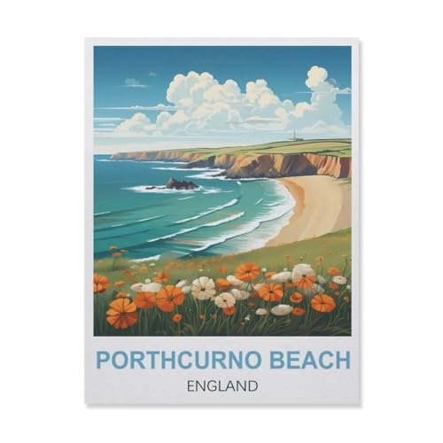 Puzzles 1000 Stück Papier Montage Bild，Porthcurno Beach England，Filmplakat Für Erwachsene Spiele Lernspielzeug（38x26cm）-ET19 von YYHMKBYY