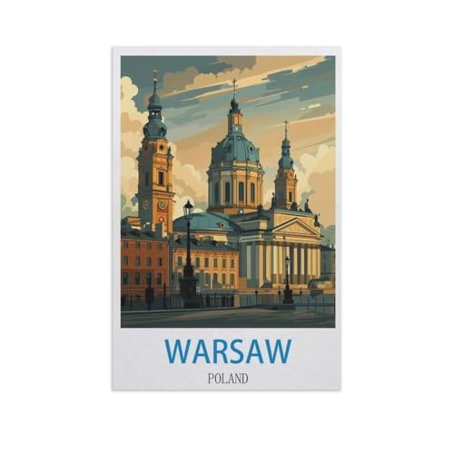 Puzzles 1000 Stück Papier Montage Bild，Warschau, Polen，Filmplakat Für Erwachsene Spiele Lernspielzeug（38x26cm）-GB56 von YYHMKBYY