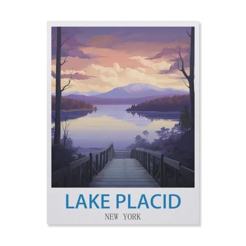 Puzzles 1000 Teile, Lake Placid, New York, Puzzle für Erwachsene, 1000 Teile, Spiel, stimulierendes Puzzlespiel/Weihnachten der Feiertage (50 x 70 cm) -EG21 von YYHMKBYY