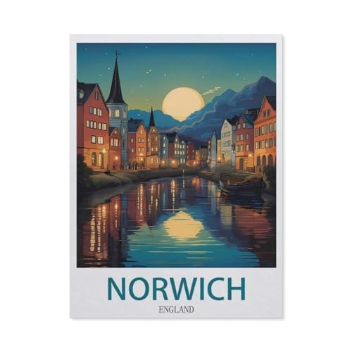 Puzzles 1000 Teile, Norwich, England, Puzzle für Erwachsene, 1000 Teile, Spiel, stimulierendes Puzzlespiel/Weihnachten der Feiertage (50 x 70 cm) -DZ71 von YYHMKBYY