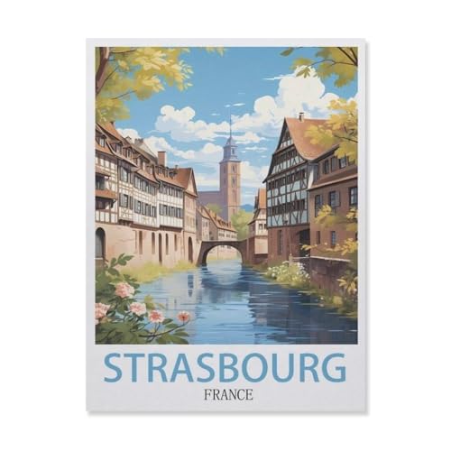 Puzzles 1000 Teile, Straßburg Frankreich, Kinder, Spielzeug, Geschenk (75 x 50 cm) ET65 von YYHMKBYY