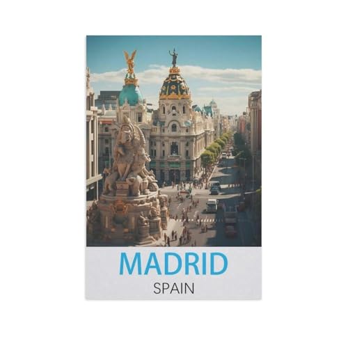 Puzzles 1000 Teile für Erwachsene，Madrid Spanien，Klassische Puzzle Teenager Jungen Mädchen Puzzle Lustige Familienpuzzles In Premium-Qualität Zum Geburtstag（38x26cm）-FT16 von YYHMKBYY