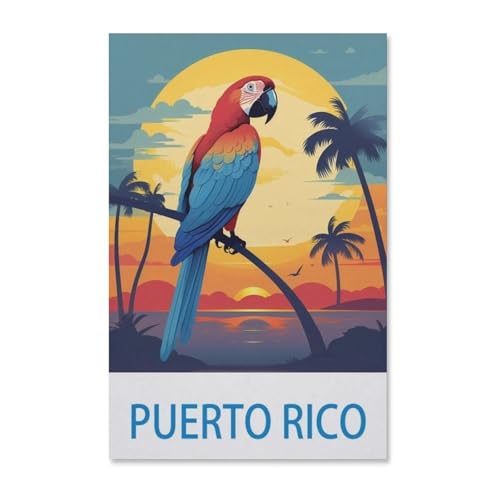 Puzzles 1000 Teile für Erwachsene，Vintages Reiseplakat von Puerto Rico，Klassische Puzzle Teenager Jungen Mädchen Puzzle Lustige Familienpuzzles In Premium-Qualität Zum Geburtstag（50x70cm）-F59 von YYHMKBYY