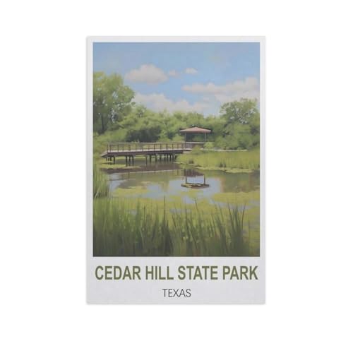 Puzzles Mit 1000 Teilen Puzzles Aus Papier，Cedar Hill State Park, Texas，Puzzle 1000 Teile Für Erwachsene Lustige Kreative DIY-Spielzeuggeschenke Für Mädchen Und Jungen（50x70cm）-GH14 von YYHMKBYY