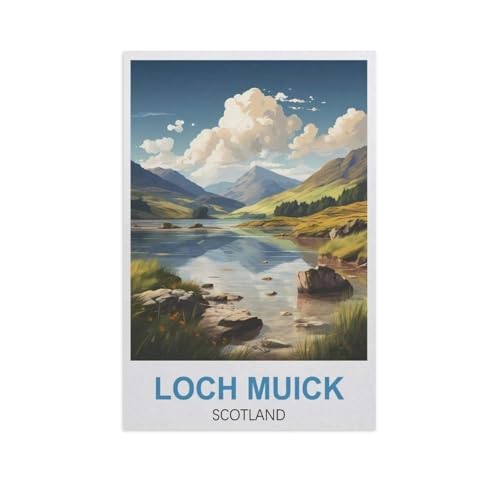 Puzzles Mit 1000 Teilen Puzzles Aus Papier，Loch Muick Schottland，Puzzle 1000 Teile Für Erwachsene Lustige Kreative DIY-Spielzeuggeschenke Für Mädchen Und Jungen（38x26cm）-GK9 von YYHMKBYY