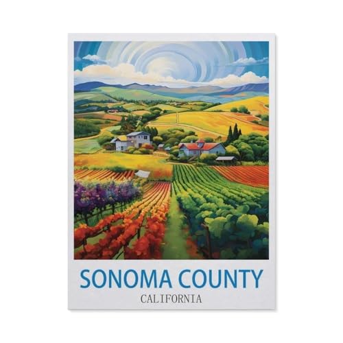 Puzzles Mit 1000 Teilen Puzzles Aus Papier，Sonoma County, Kalifornien，Puzzle 1000 Teile Für Erwachsene Lustige Kreative DIY-Spielzeuggeschenke Für Mädchen Und Jungen（50x70cm）-DA6 von YYHMKBYY