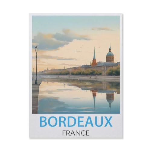 Puzzles aus Holz, 1000 Teile, Bordeauxrot, Frankreich, Erwachsene, Puzzles für Kinder, Erwachsene, Café, Bar, Dekoration, Spiele (75 x 50 cm), FM63 von YYHMKBYY