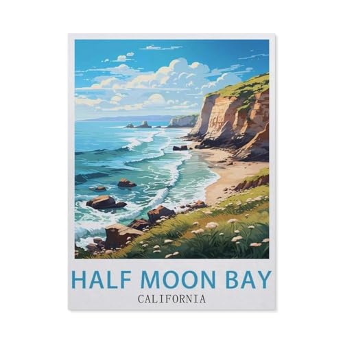 Puzzles für Erwachsene, 1000 Teile, Halbmond Bay Kalifornien, Papierpuzzle für Kinder, Spielzeug, pädagogisches Geschenk, intellektuell, Dekompression, lustiges Familienspiel (50 x 70 cm) -EW98 von YYHMKBYY