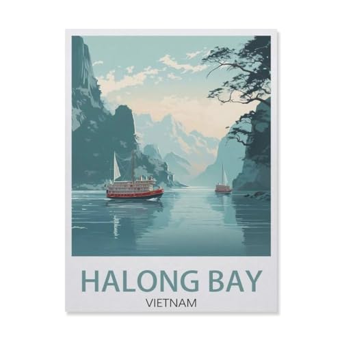 Puzzles für Erwachsene, 1000 Teile, Halong Bay, Vietnam, Kreuzfahrt, Stressabbau, lustiges Puzzlespiel, Spielzeug, Geschenk für Erwachsene, Kinder, Familien (75 x 50 cm) - DV45 von YYHMKBYY