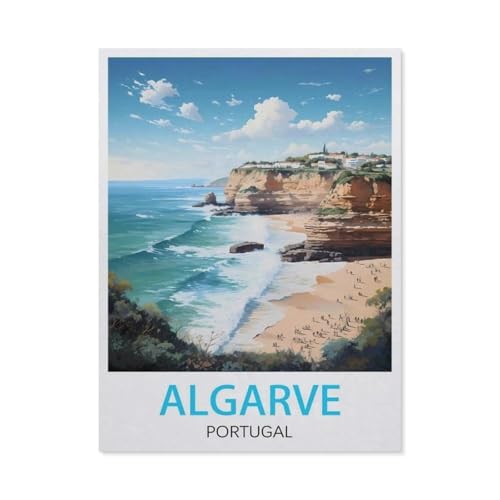 Puzzles für Erwachsene, 1000 Teile, Portugaler Algarve, lustiges Dekompression, Puzzlespiel, Spielzeug, Geschenk für Erwachsene, Kinder, Familien (75 x 50 cm) - EV95 von YYHMKBYY