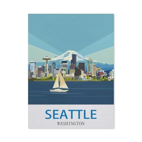 Puzzles für Erwachsene, 1000 Teile, Seattle, Washington, Holzpuzzle für Kinder, Spielzeug, pädagogisch, intellektuell, Dekompression, lustiges Familienspiel (75 x 50 cm) -ED7 von YYHMKBYY