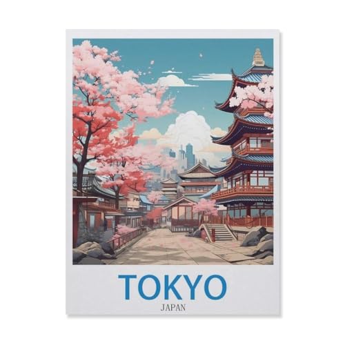 Puzzles für Erwachsene, 1000 Teile, Tokio, Japan, Holzpuzzle für Kinder, Spielzeug, pädagogisch, intellektuell, Dekompression, lustiges Familienspiel (75 x 50 cm) -EJ77 von YYHMKBYY