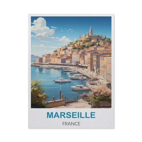 Puzzles für Erwachsene und Kinder, 1000 Teile, Marseille, Frankreich, stimulierendes Puzzlespiel (75 x 50 cm) -DY29 von YYHMKBYY