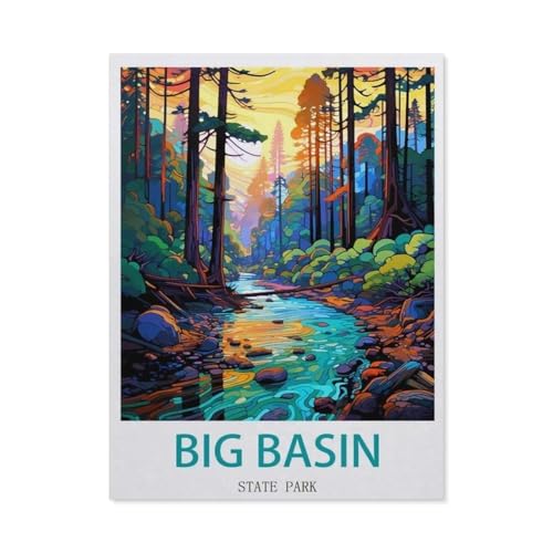Puzzles für Erwachsene und Kinder, Puzzle 1000 Teile, Big Basin State Park, stimulierendes Puzzlespiel (50 x 70 cm) -EE79 von YYHMKBYY
