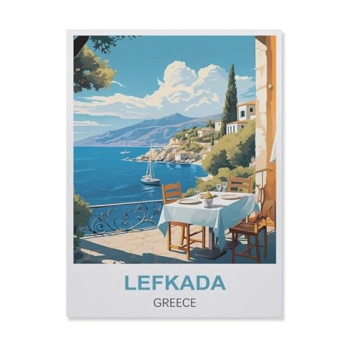 Puzzles für Kinder und Erwachsene, 1000 Teile, Lefkada Griechenland, Handwerk, Geschenk, Familie, klassisches 3D-Puzzle, Papierspielzeug, einzigartiges Geschenk, Innendekoration (38 x 26 cm) - ER38 von YYHMKBYY