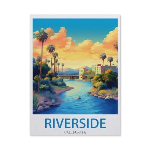 Puzzles für Kinder und Erwachsene, 1000 Teile, Riverside, Kalifornien, Handwerk, Geschenk, Familie, klassisches 3D-Puzzle, Holzspielzeug, einzigartiges Geschenk, Innendekoration (75 x 50 cm) -ED98 von YYHMKBYY