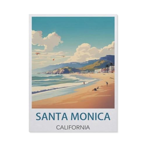 Puzzles für Kinder und Erwachsene, 1000 Teile, Santa Monica Kalifornien, Handwerk, Geschenk, Familie, klassisches 3D-Puzzle, Holzspielzeug, einzigartiges Geschenk, Innendekoration (75 x 50 cm) - EX89 von YYHMKBYY